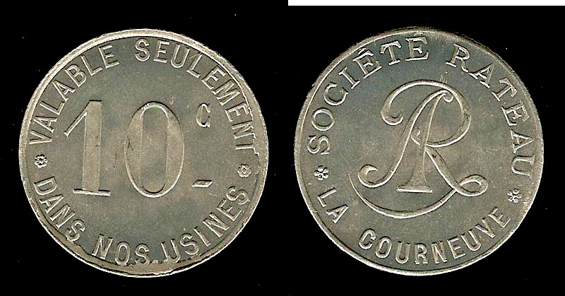 société Rateau La Courneuve - Seine-Saint-Denis (93) 10 centimes